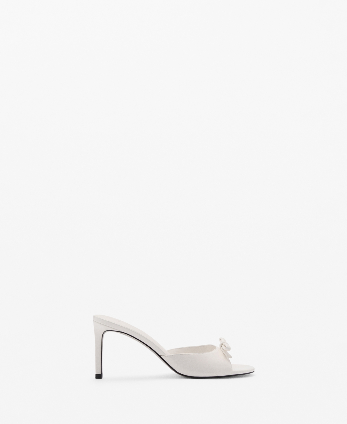 Mango Bow Heel Sandals White In White
