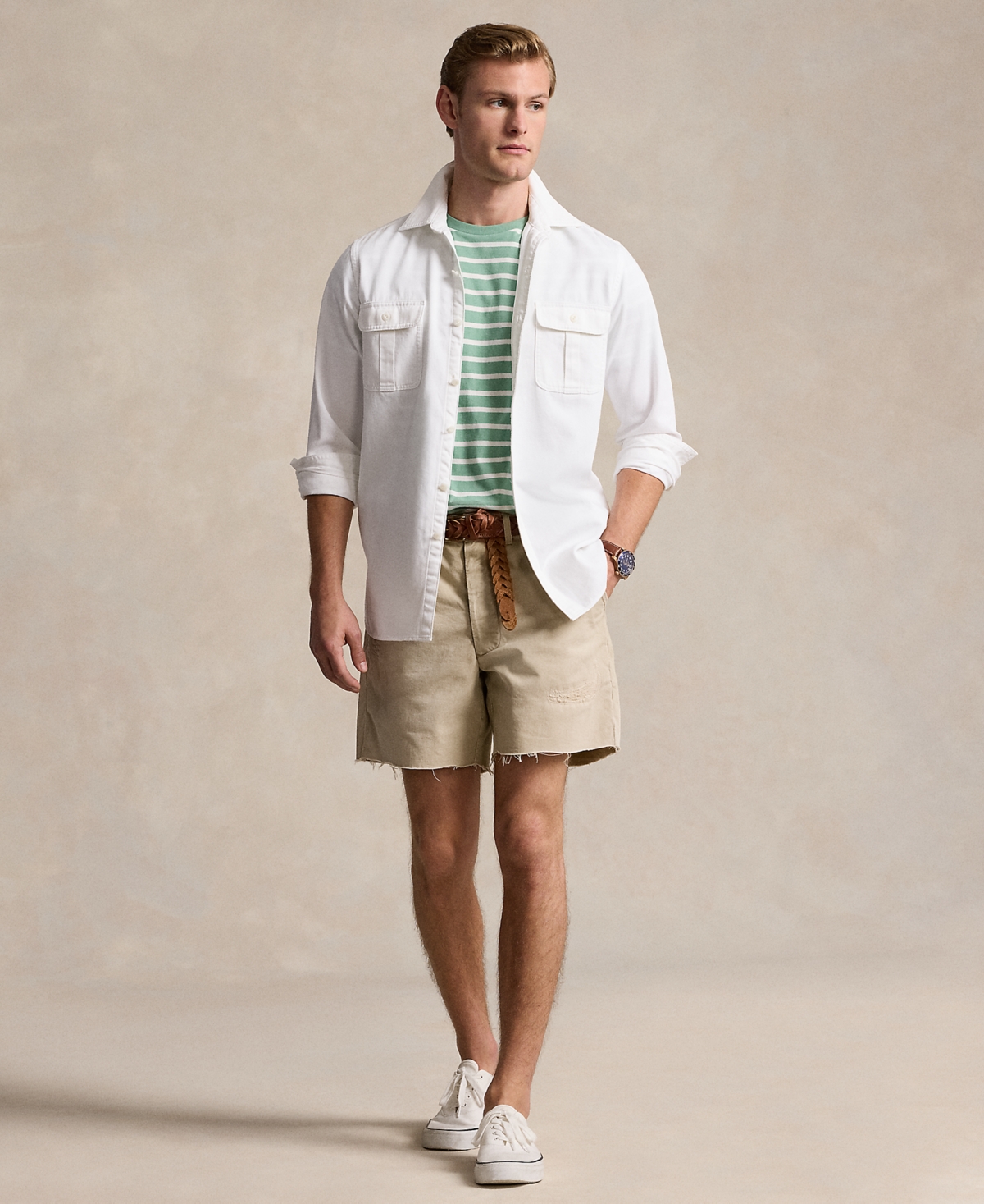 Polo Ralph Lauren Men's Classic-Fit Striped Cotton Jersey T-Shirt -Nevis