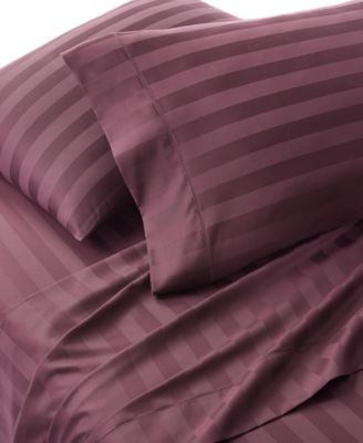 LAST ACT! 1.5" Stripe 550 Thread Count 100% Cotton 3-Pc. Sheet Set, Twin