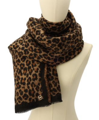 Women's Boucl&eacute; Leopard-Print Scarf
