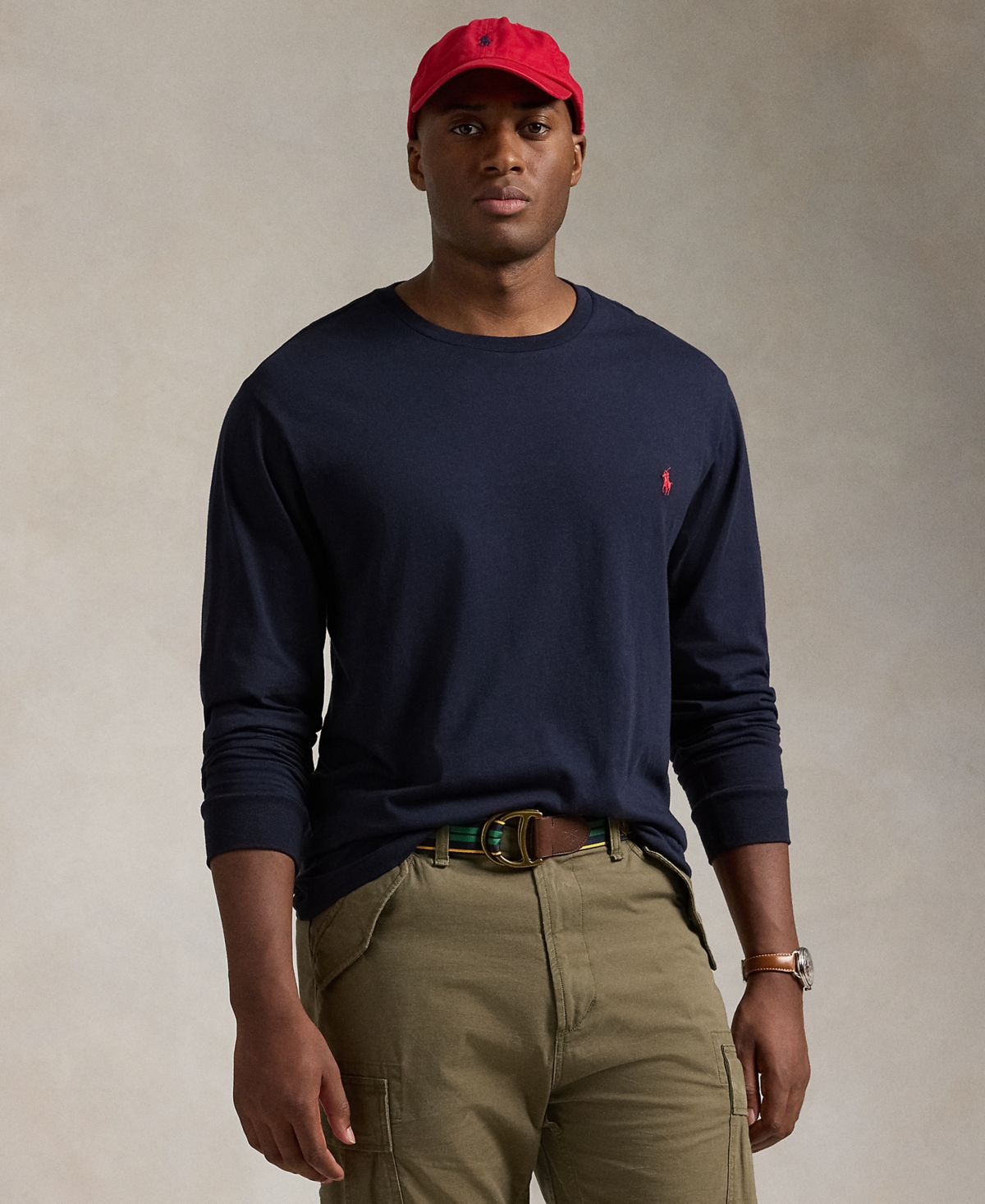 Polo Ralph Lauren Men's Big & Tall Classic-Fit Jersey Long-Sleeve T-Shirt