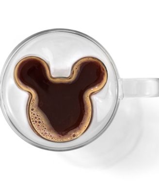 Disney Mickey Mouse 3D Double Walled Glass Mugs, Set of 2