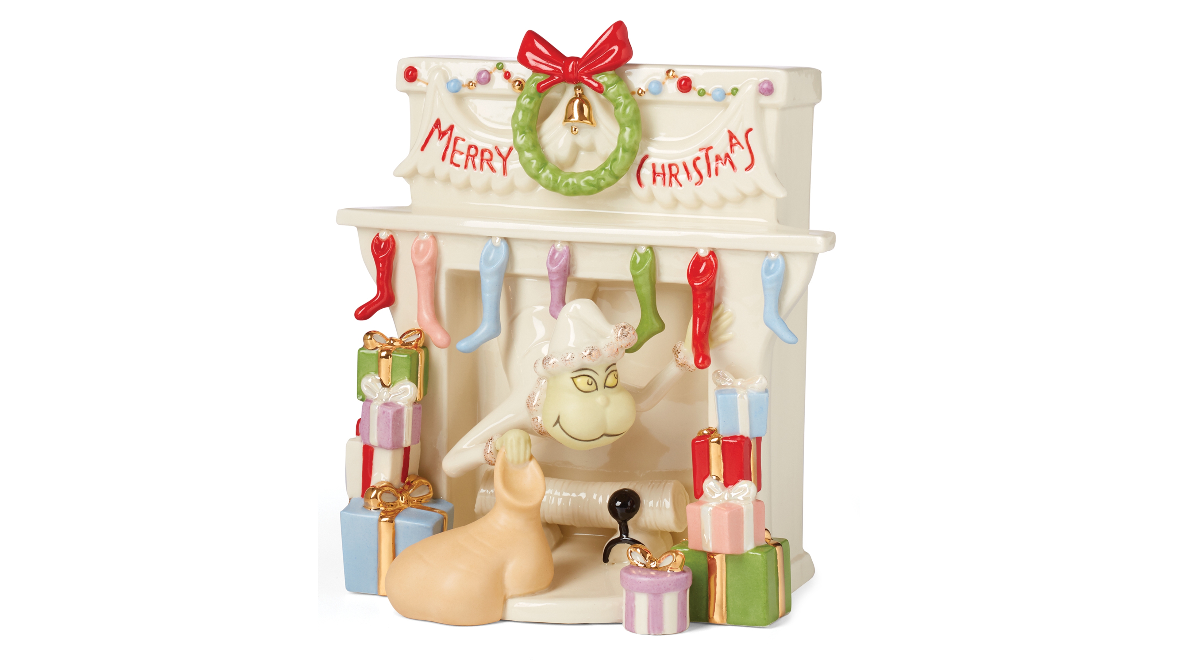 Lenox Grinch Steals the Stocking Figurine