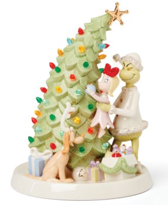 Grinch Decorates the Christmas Tree LED Figurine