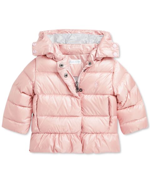 Пальто Polo Ralph Lauren Baby Girls' Metallic Peplum, цвет: Розовый