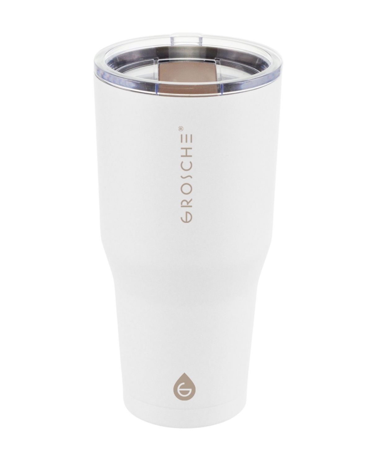 Grosche Yukon Travel Mug, 30oz Coffee Tumbler With Lid In Cream White