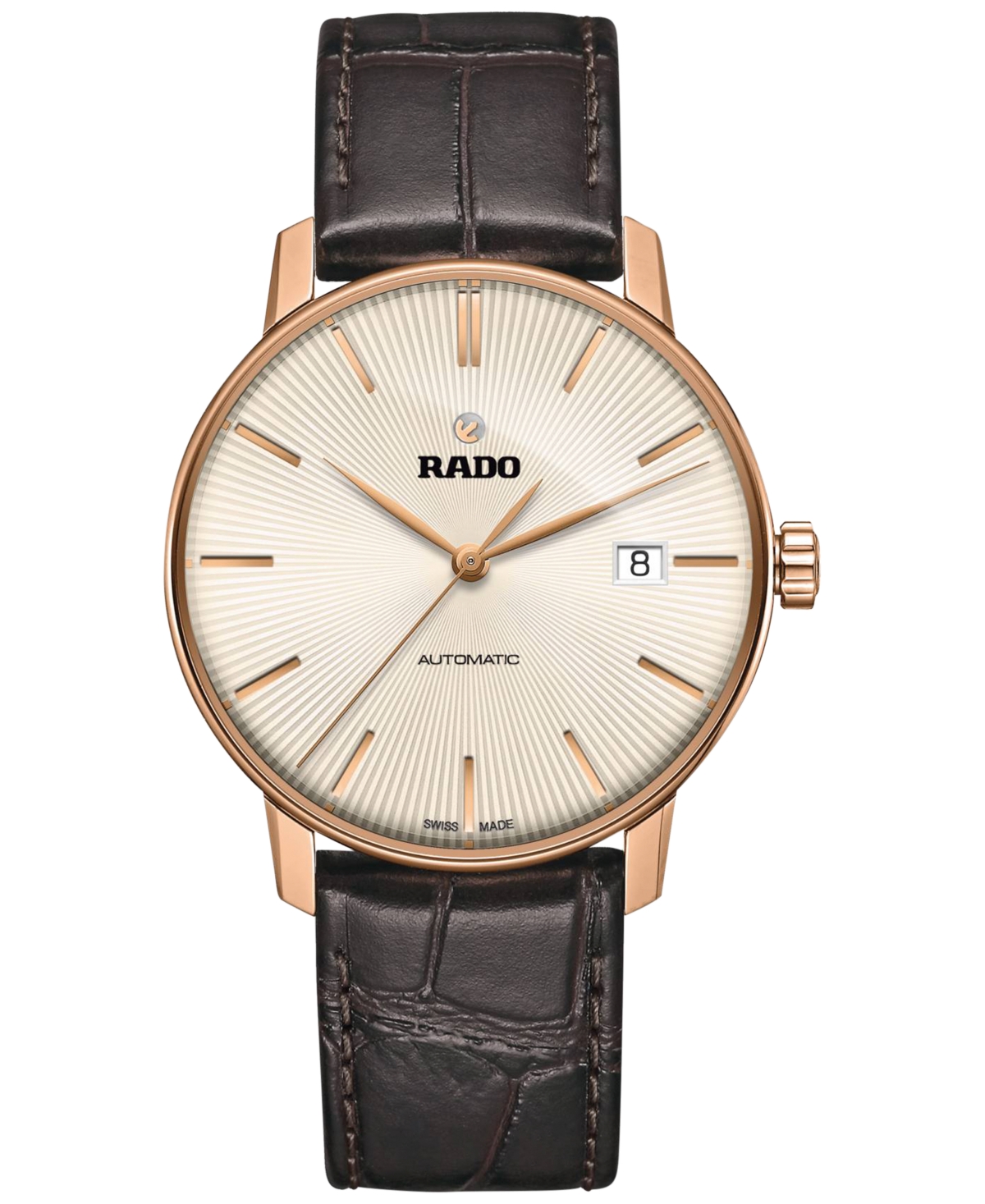 Shop Rado Men's Swiss Automatic Coupole Classic Dark Brown Leather Strap Watch 38mm R22861115 In No Color