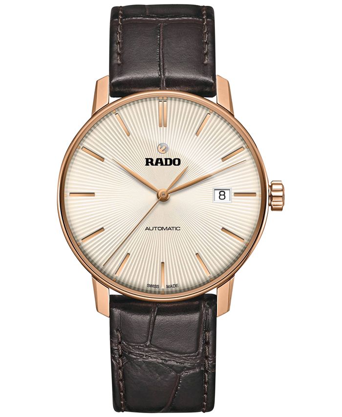 Rado - Men's Swiss Automatic Coupole Classic Dark Brown Leather Strap Watch 38mm R22861115