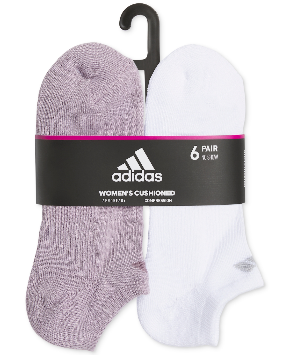 Adidas Originals Women's 6-pk. Athletic Cushioned No-show Socks In Purple