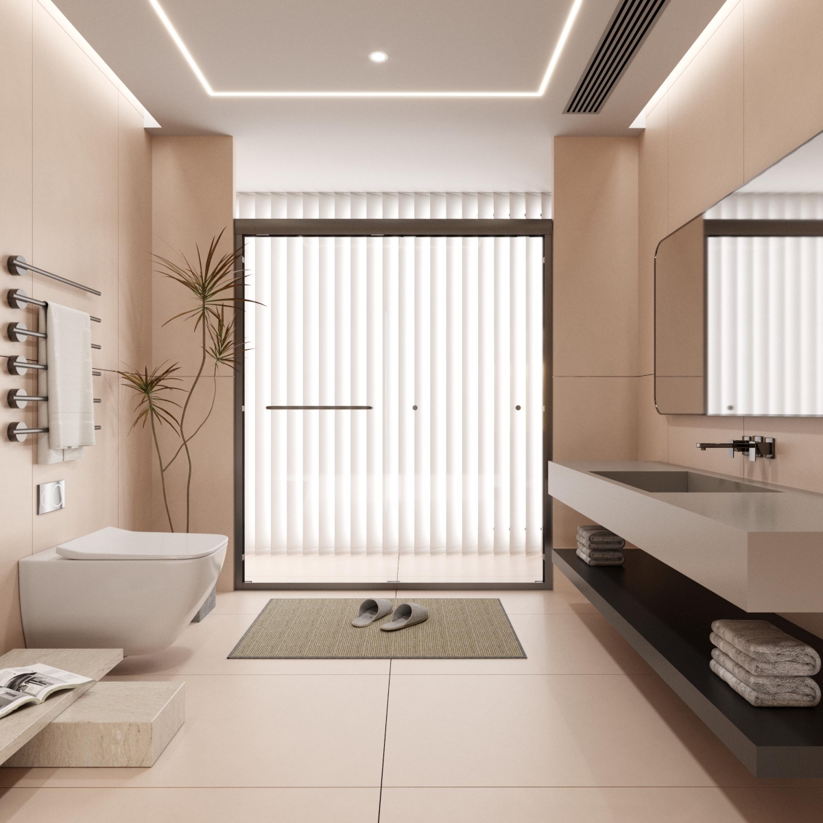 Streamdale Furniture Semi-Frameless Double Bypass Sliding Shower Door with Tempered Glass