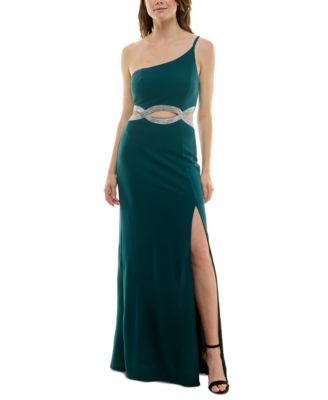 Speechless Juniors' Embellished-Waist Gown One-Shoulder - Macy's