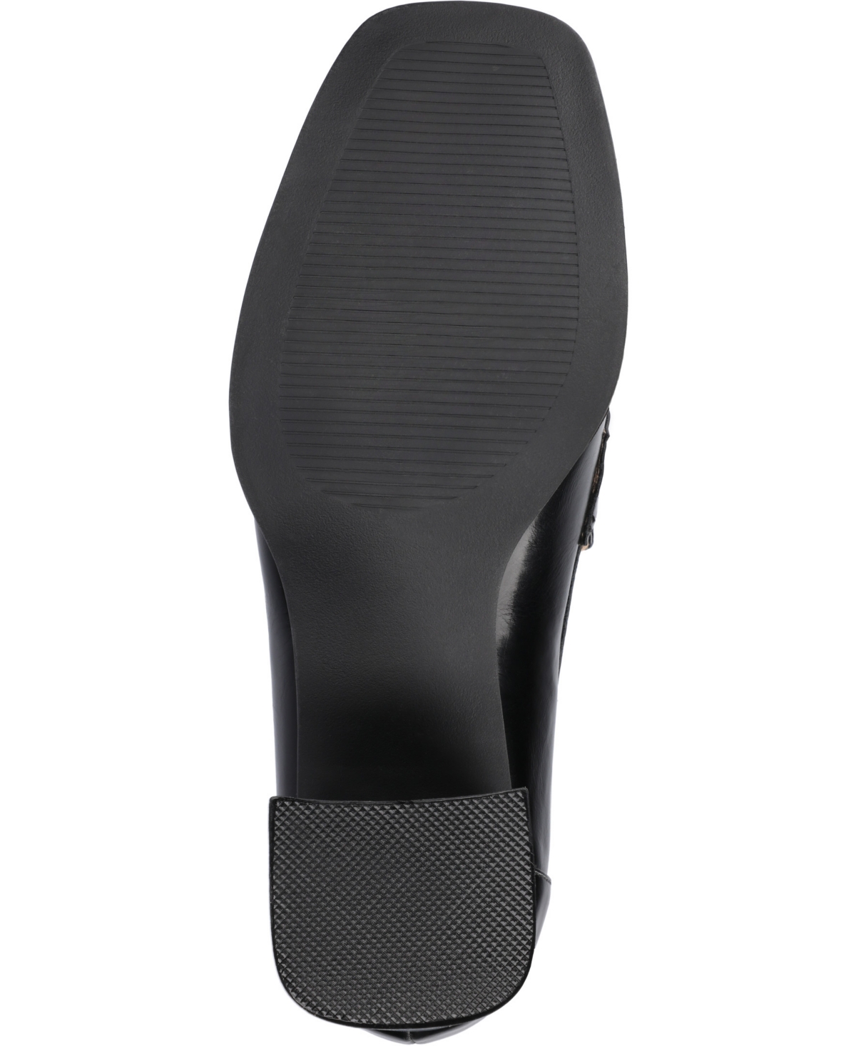 Journee Collection Journee Women's Malleah Loafer Style Stacked Heel Pumps In Black Pu