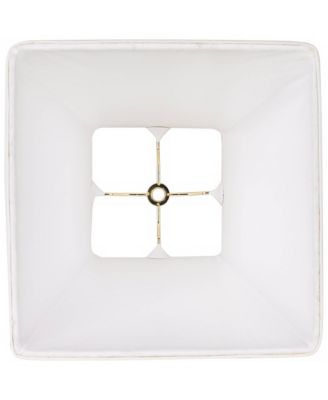 Ivory Classic Small Square Lamp Shade 5.25" Top x 10" Bottom x 9" High x 9" Slant (Spider) Replacement with Harp and Finial