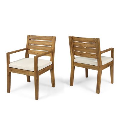 Streamdale Nestor Acacia Wood Dining Chair, Beige