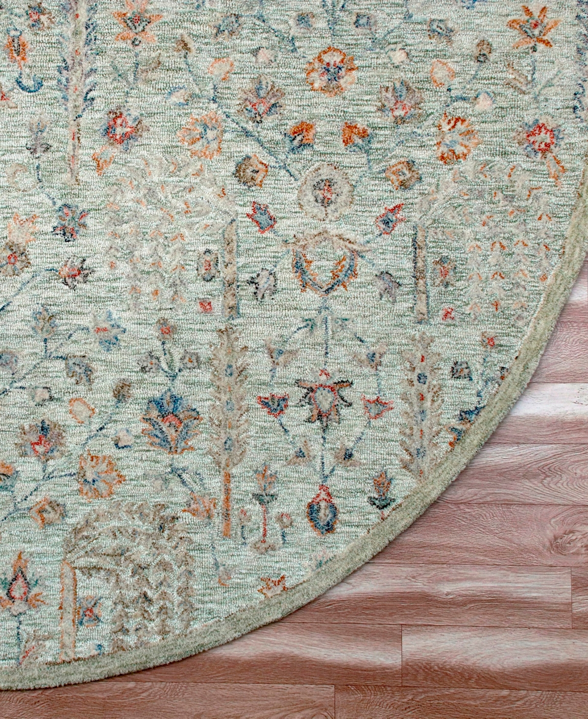 Lr Home Vintage Vinta-81922 8'6''x8'6'' Round Area Rug In Sage