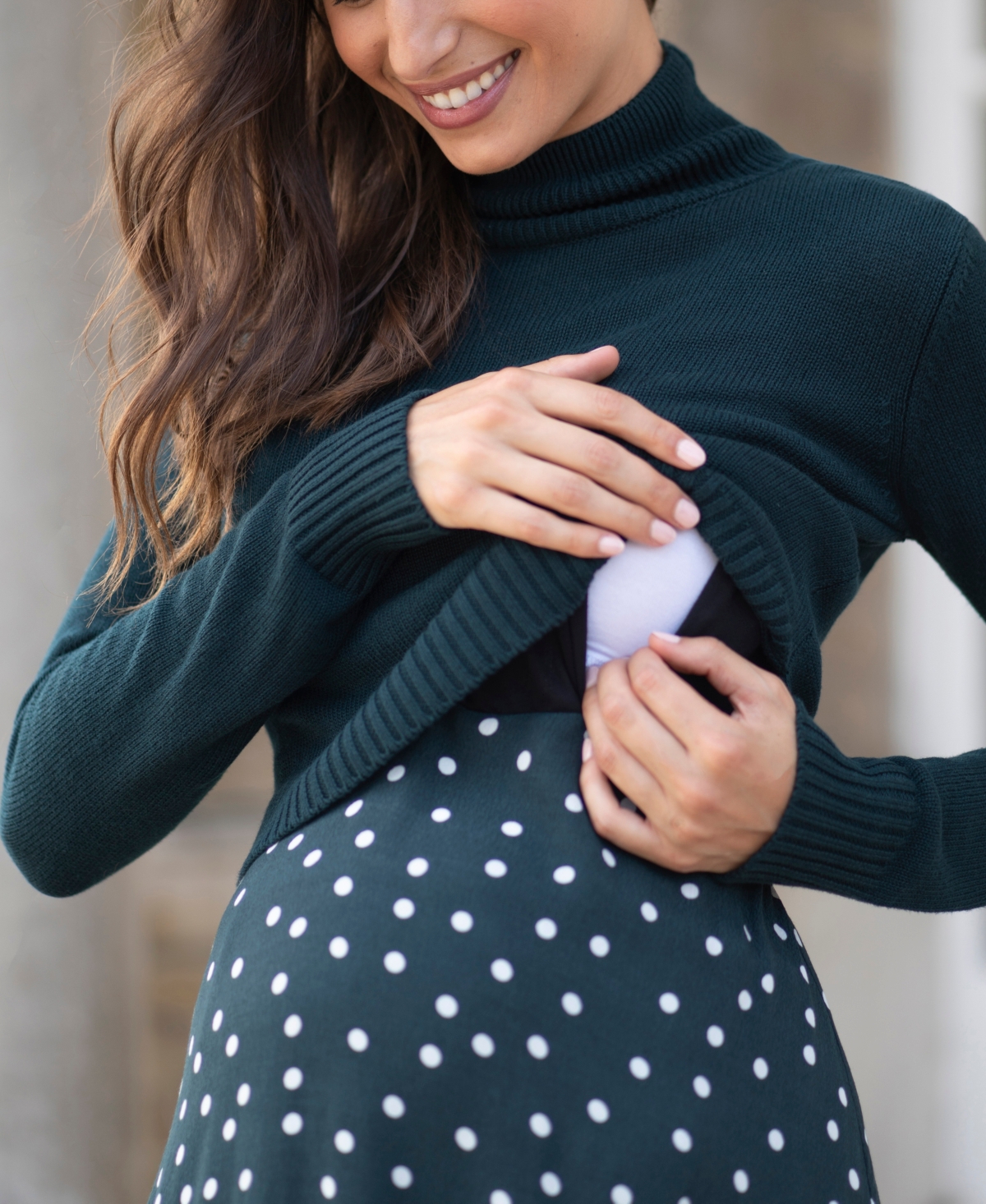 SERAPHINE WOMEN'S MATERNITY TO NURSING SWEATER DRESS 