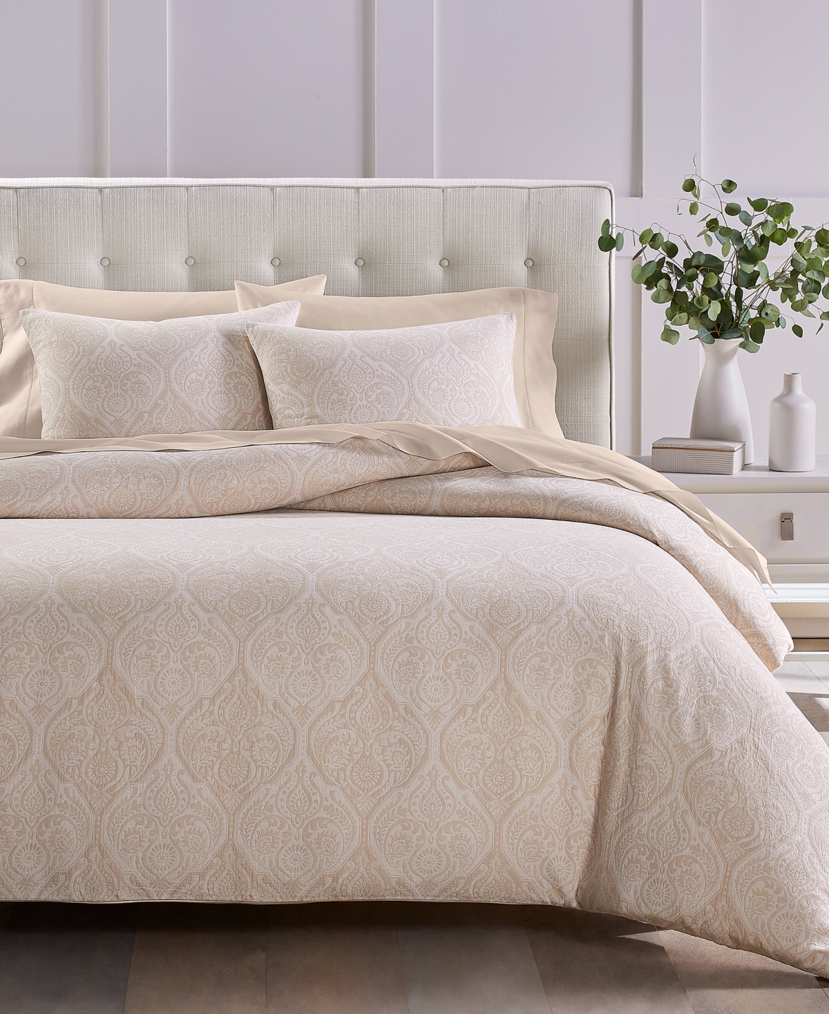 Charter Club Ogee Floral 3-pc. Comforter Set, Full/queen, Exclusively At Macy's In Khaki