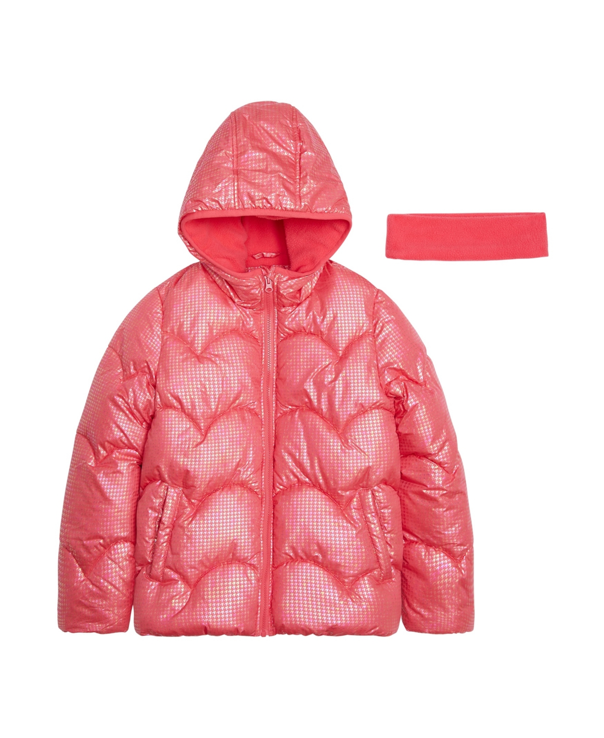 WEATHERTAMER BIG GIRLS IRIDESCENT FOIL PUFFER JACKET 