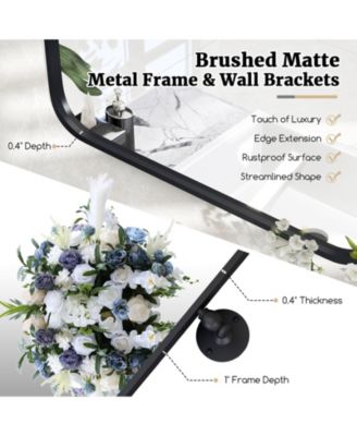 30 x 22 Inch Black Metal Framed Pivot Rectangle Wall-Mounted Mirror