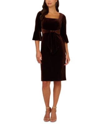 【海外限定】AdriannaPapell ドレス☆Velvet Bell Sleeve Dress, Adrianna Papell Women's Velvet Bell-Sleeve Sheath Dress - Macy's