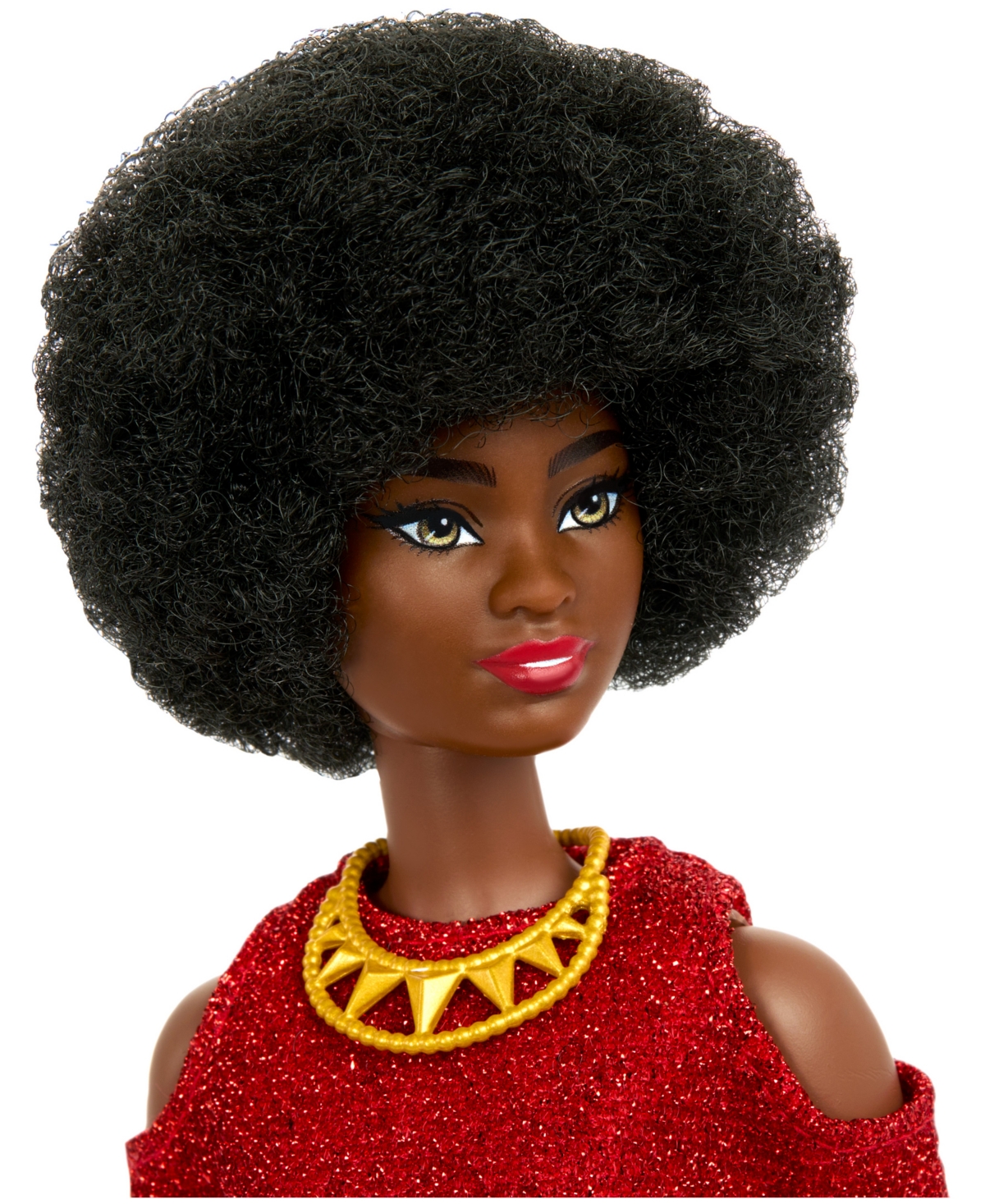 Barbie Fashionistas 65th Anniversary Doll 221 with Natural Black Hair, Red Dress Accessories - Multi-color