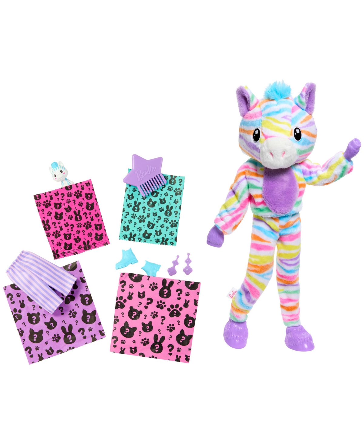 BARBIE CUTIE REVEAL ZEBRA DOLL ACCESSORIES, COLOR DREAM SERIES WITH 10 SURPRISES 