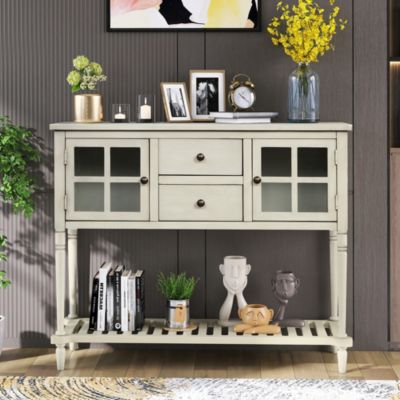 Streamdale Farmhouse Sideboard with Glass and Shelf