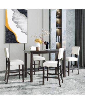 Streamdale 5-Piece Espresso Counter Height Dining Set