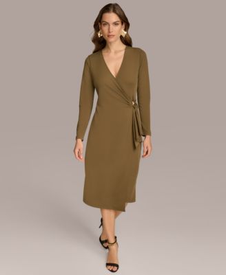 Donna Karan New York - Women's Faux-Wrap Hardware Midi Dress
