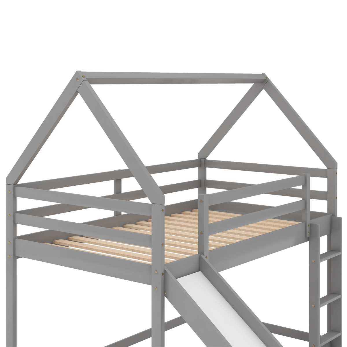 Streamdale Twin Bunk House Bed With Slide And Ladder