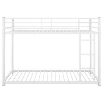 Streamdale Twin Over Twin Metal Bunk Bed, Low Bunk Bed With Ladder