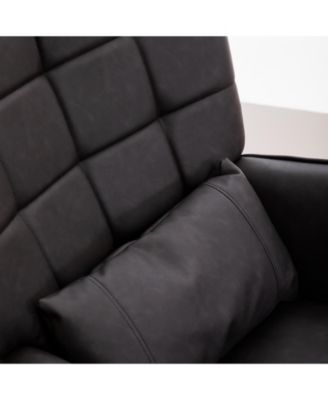Modern Leather Accent Chair with High Back and Metal Legs