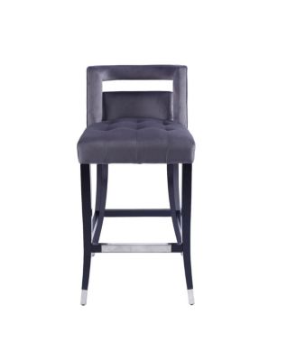 Streamdale Suede Velvet Nailhead Barstool Set (2) - 30" Height