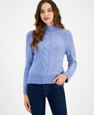 Women's Cable-Knit Mock-Neck Sweater