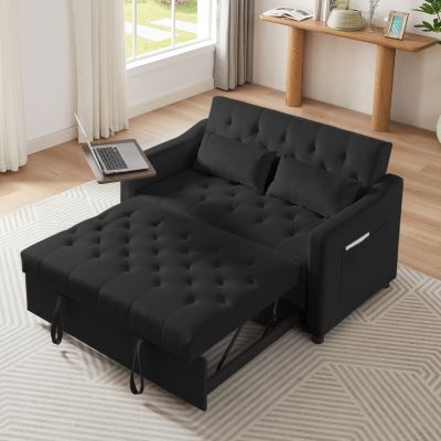 Velvet Sofa Bed with Adjustable Positions