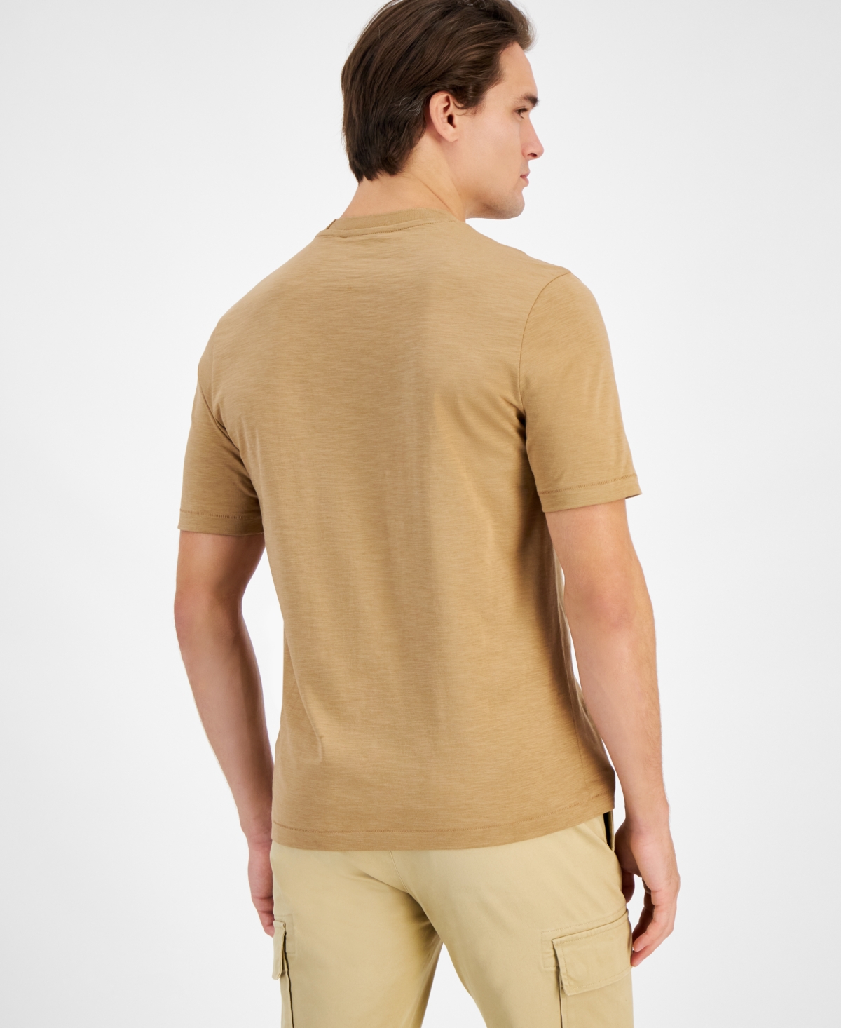 Michael Kors Men's Refine Textured Crewneck T-shirt In Gold