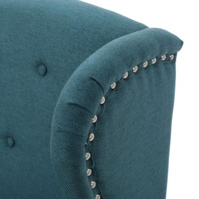 Classic Wingback Chair with Stylish Buttons and Studded Accents