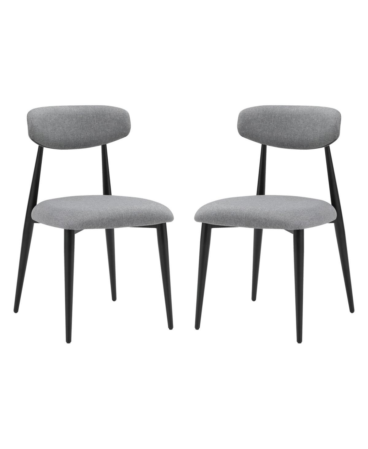 Streamdale Furniture Modern Dining Chairs Set Of 2, Curved Backrest Round Upholstered And Metal Frame