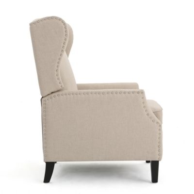 Streamdale Luxurious Wingback Recliner in Soft Fabric with Birch Legs