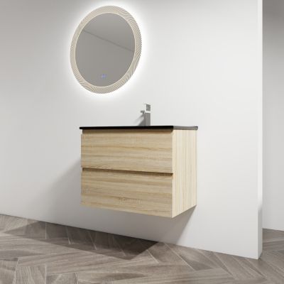 Streamdale 30" Wood Grain Vanity with Black Ceramic Sink & Soft-Close Drawers