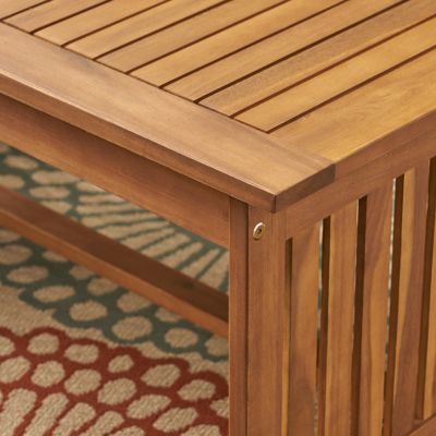 Streamdale Acacia Wood Coffee Table with Brown Patina Finish