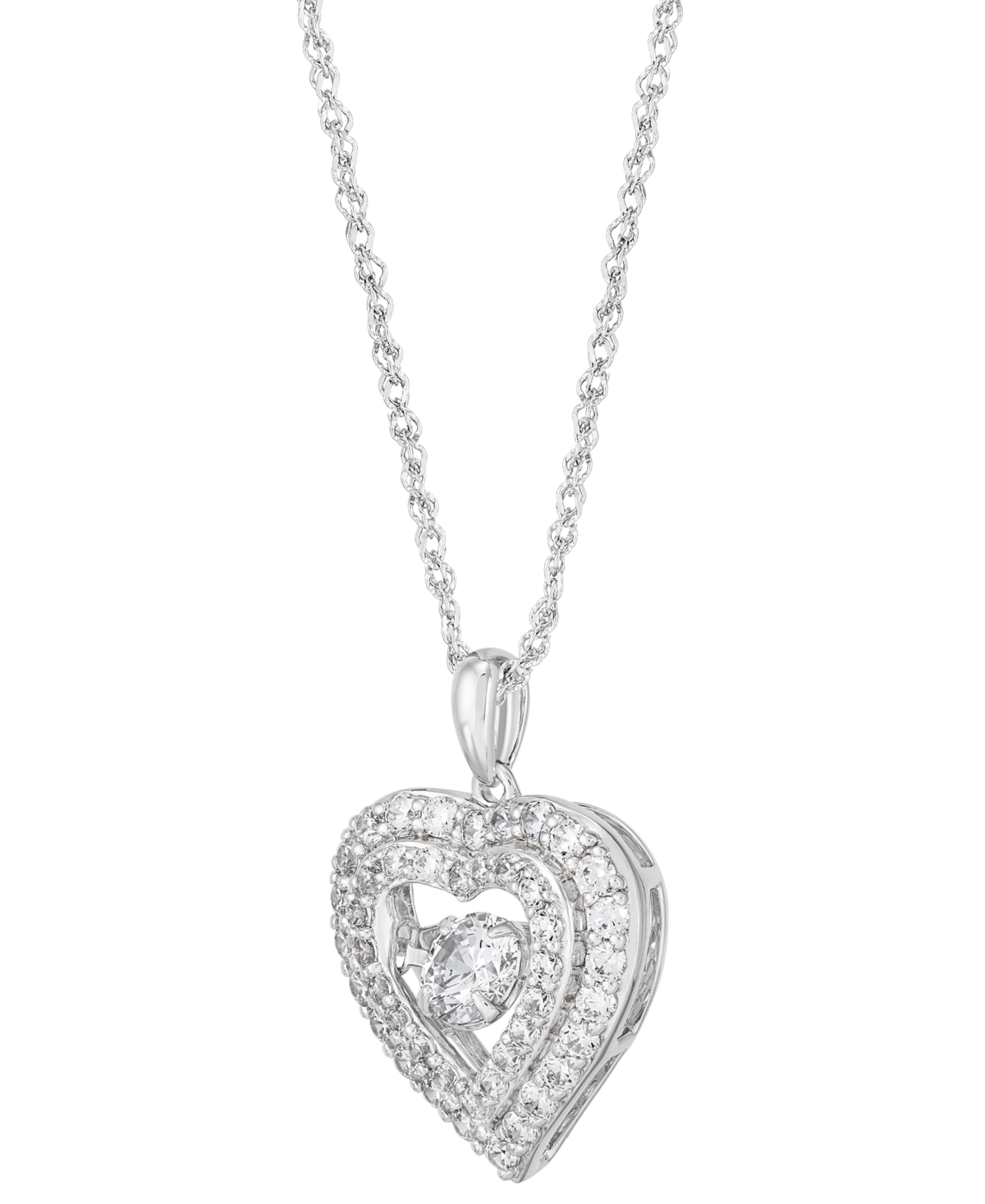 Grown With Love Lab Grown Diamond Double Heart Halo Pendant Necklace (1-1/4 Ct. T.w.) In 14k White Gold, 16" +2" Ext In White Gold