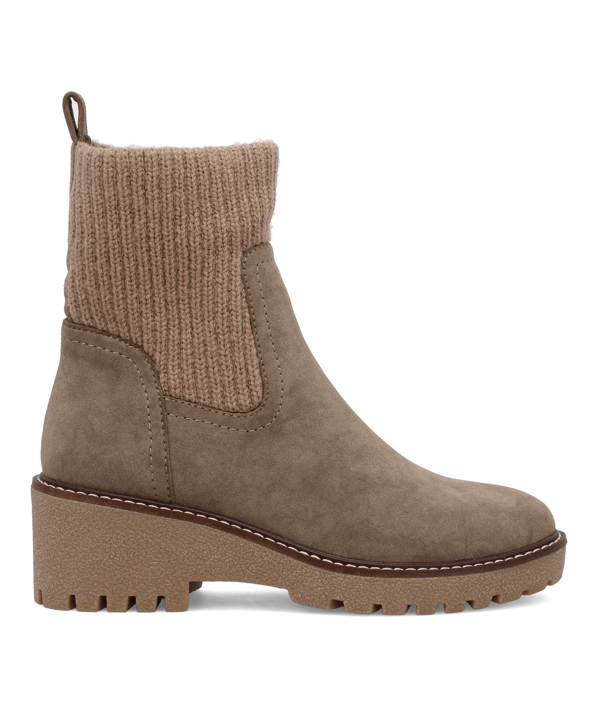 Mia Women's Kara Knit Cuff Lug Sole Chelsea Booties