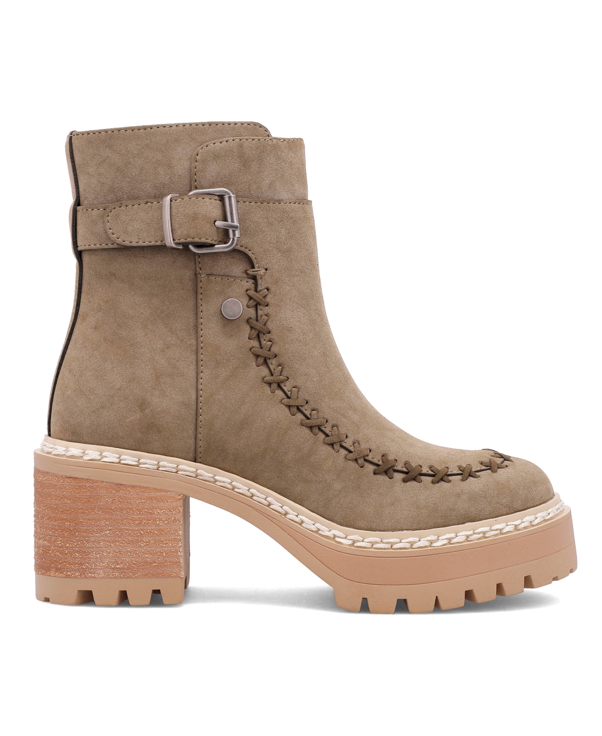 Mia Women's Toula Lug Sole Whipstitch Booties