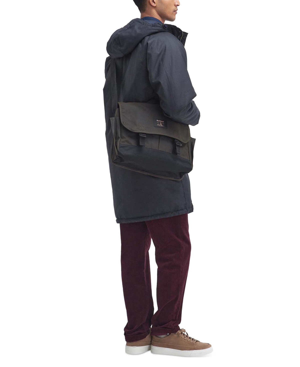Barbour Field Wax Messenger Bag In Olive
