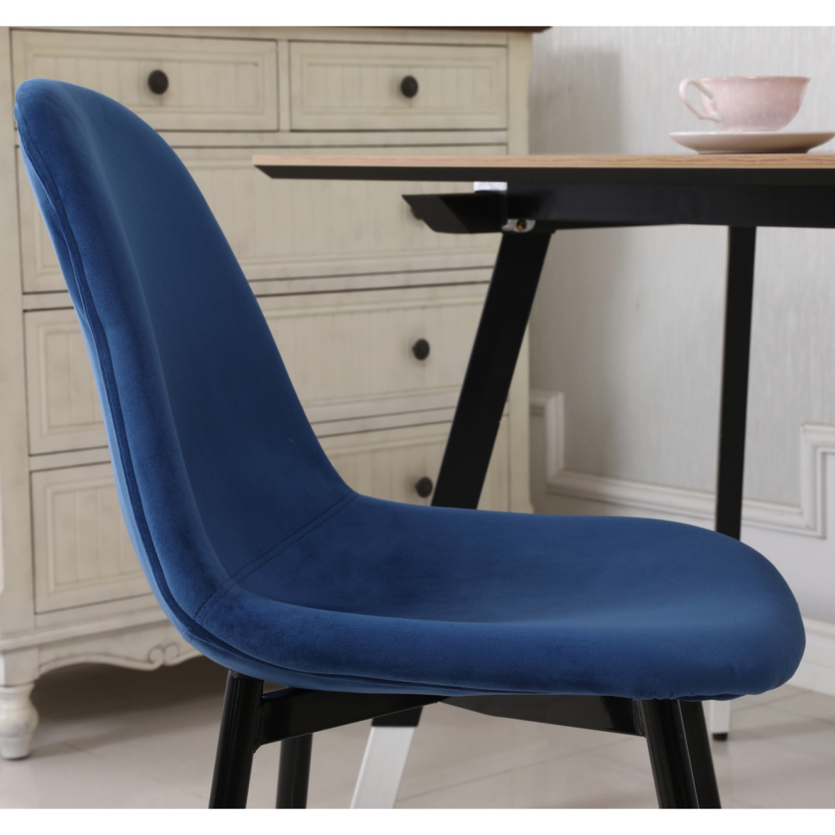 Streamdale Furniture Contemporary Fabric Dining Chairs, Set of 4, Blue