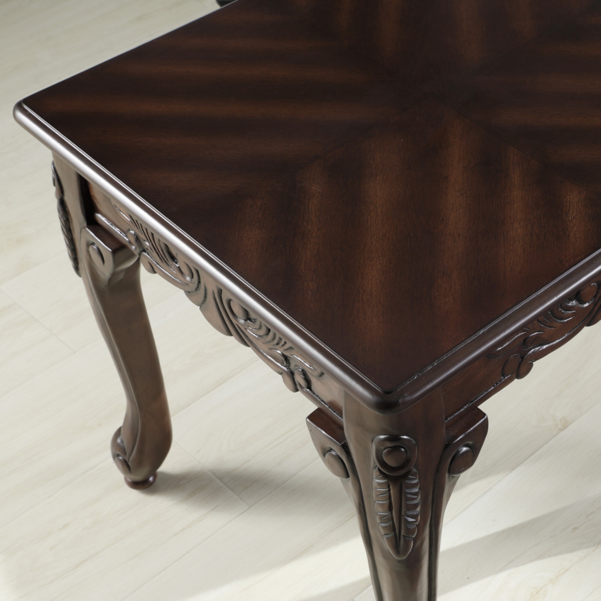 Streamdale Furniture Ornate Detailing Dark Cherry Finish Wood Coffee Table
