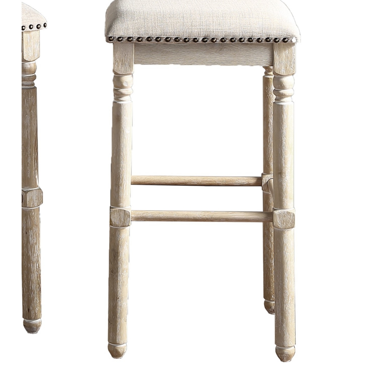 Streamdale Furniture Wood Upholstered Swivel Counter Height Stool, Set of 2,- Tan
