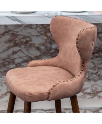 Wing-Back Suede-Like Counter Height Stools