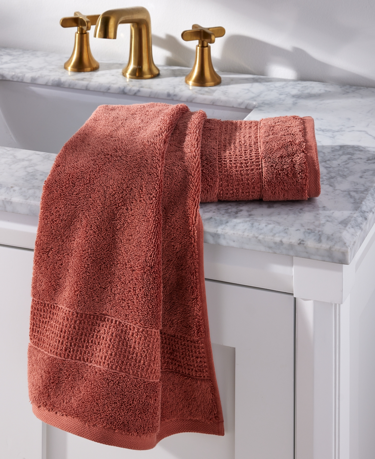 Oake Organic Cotton 2-pk. Hand Towel, Exclusively At Macy's In Rust